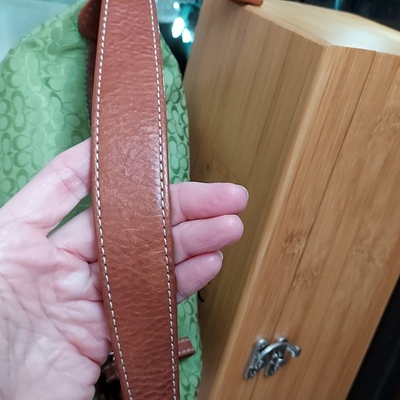 RARE Coach Signature Mini C GREEN Canvas Bag, EUG - Picture 4 of 14